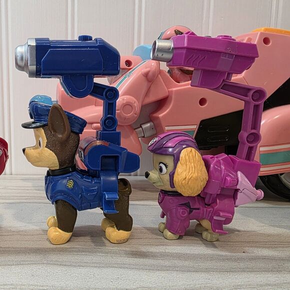 PAW Patrol The Movie Liberty Motorbike And Figurines W/Pup-Pack Attachment EUC - Picture 8 of 16